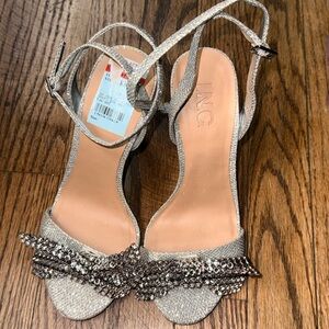 INC International Concepts Women's Silver Strappy Sandals